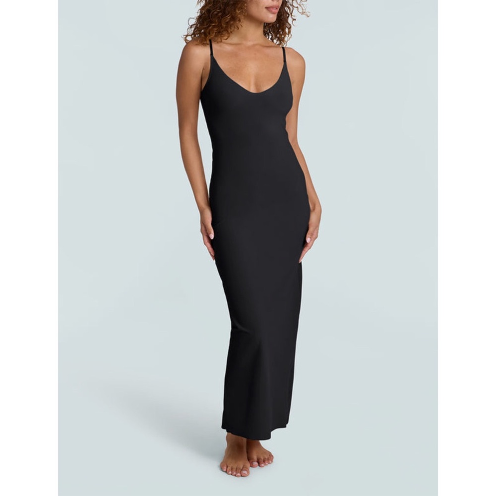 New Commando The Classic Maxi Slip Dress in Black Size S/M